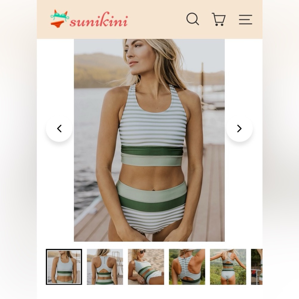 Olive Mariner Colorblock Bikini Bottoms